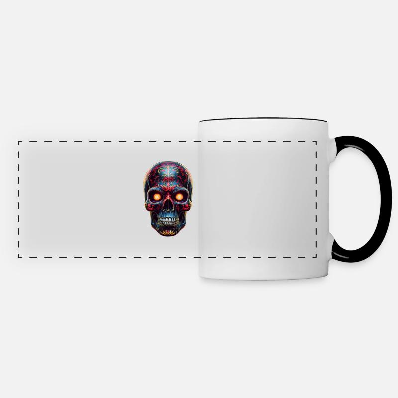 A sweet and whimsical skull. - Panoramic Mug - white/black