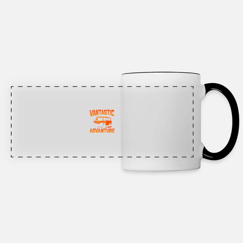 Camper Bus Caravan Camping Van - Mug panoramique contrasté et blanc - blanc/noir