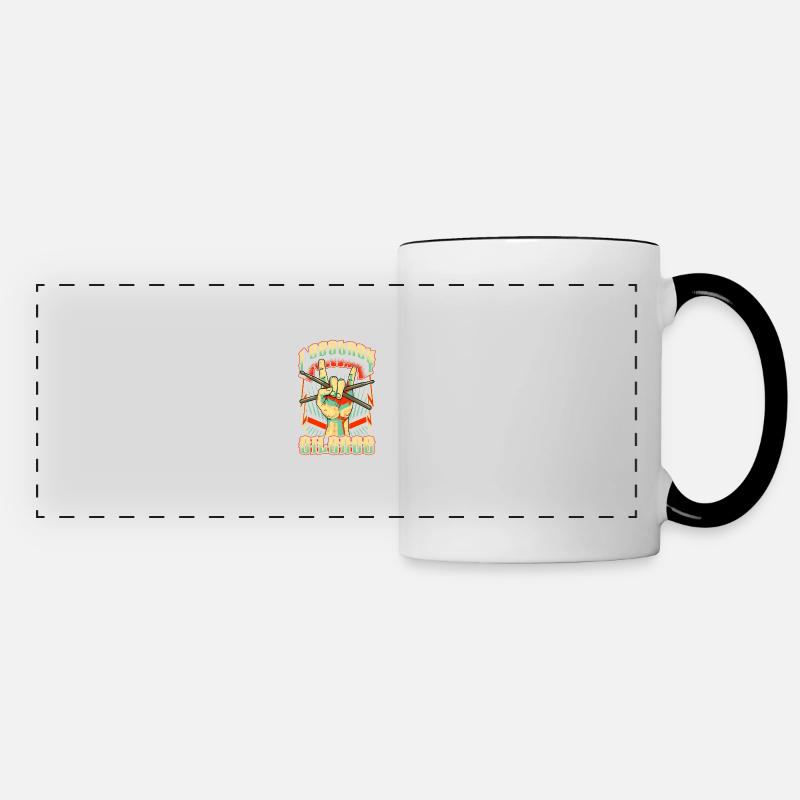 Funny I Destroy Silence Drummer Talented Musician - Panoramic Mug - white/black
