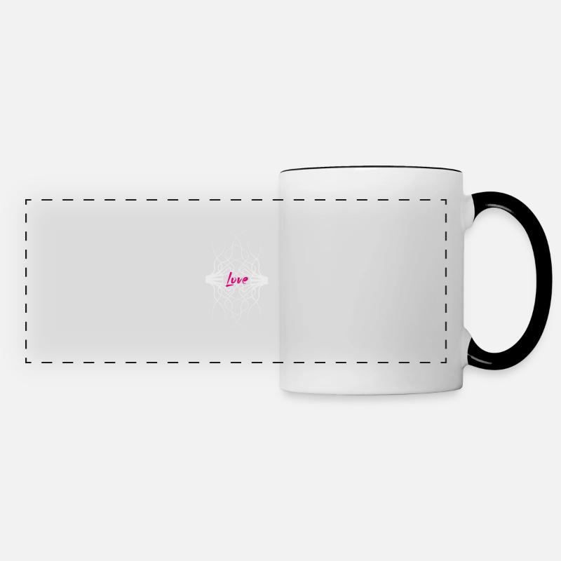 Feeli,g love - Panoramic Mug - white/black