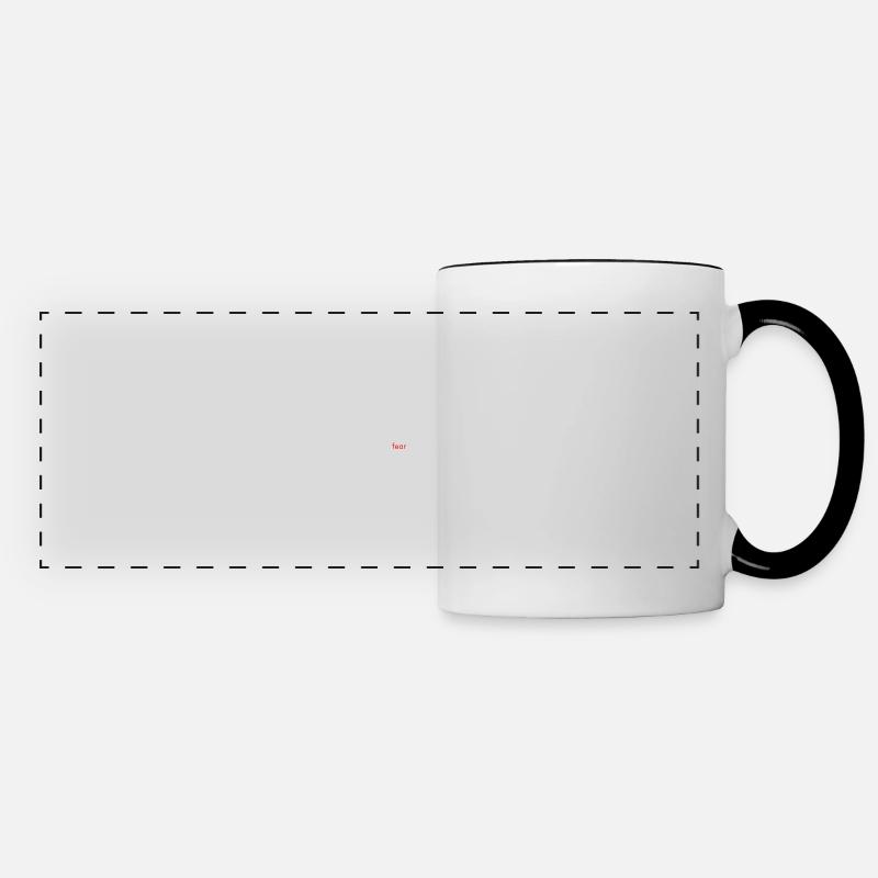 Wolf - QUOTE "Stronger than fear" - Panoramic Mug - white/black
