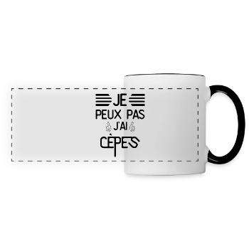 Je Pas J Ai Cèpes - Mug panoramique contrasté et blanc - blanc/noir - Devant