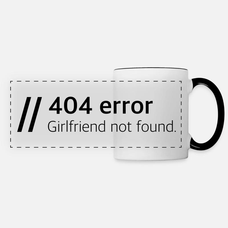 Petite amie introuvable - Mug panoramique contrasté et blanc - blanc/noir