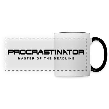 Procrastinator Master of Deadlines - Panoramic Mug - white/black - Front