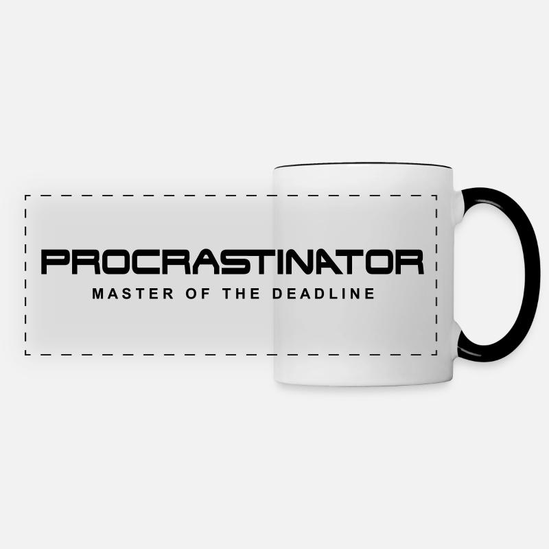 Procrastinateur Maître des délais - Mug panoramique contrasté et blanc - blanc/noir
