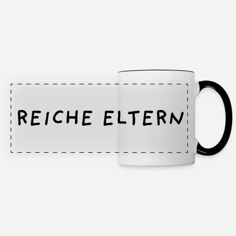 Reiche Eltern - Panoramatasse - Weiß/Schwarz
