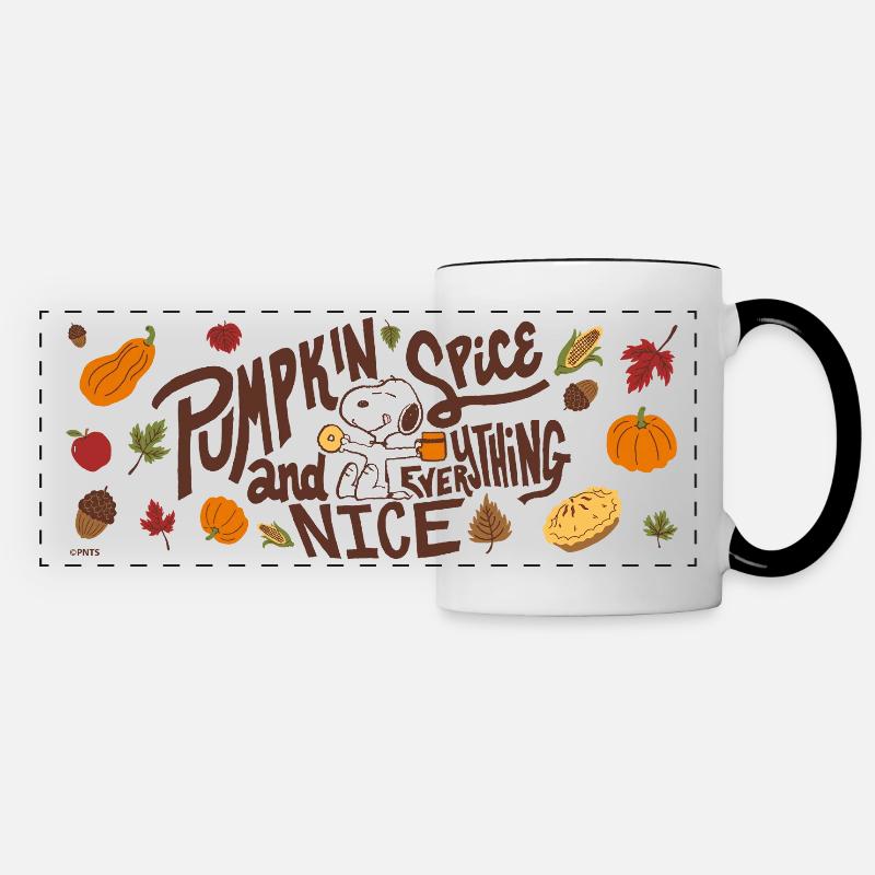 Peanuts Herbst-Design Mit Spruch - Panoramatasse - Weiß/Schwarz