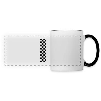 Checkerboard pattern - Panoramic Mug - white/black - Front