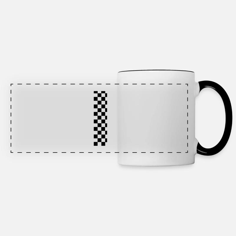 Checkerboard pattern - Panoramic Mug - white/black