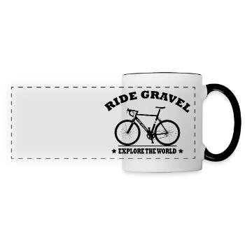 Ride Gravel - Cyclocross Rennrad Radfahrer Geschenk - Panoramatasse - Weiß/Schwarz - Vorne