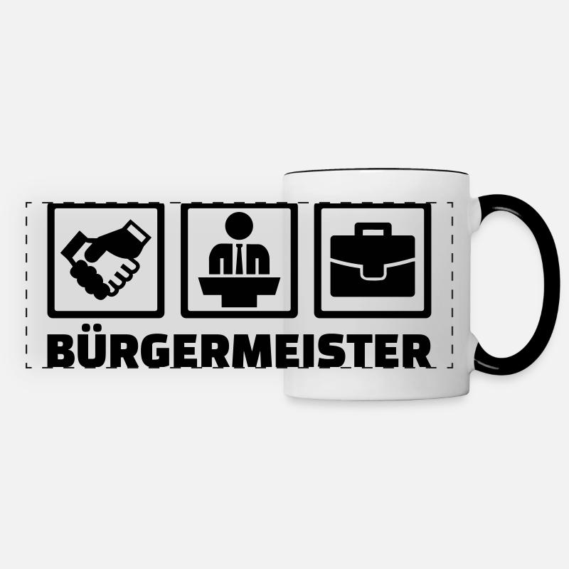 Bürgermeister - Panoramatasse - Weiß/Schwarz