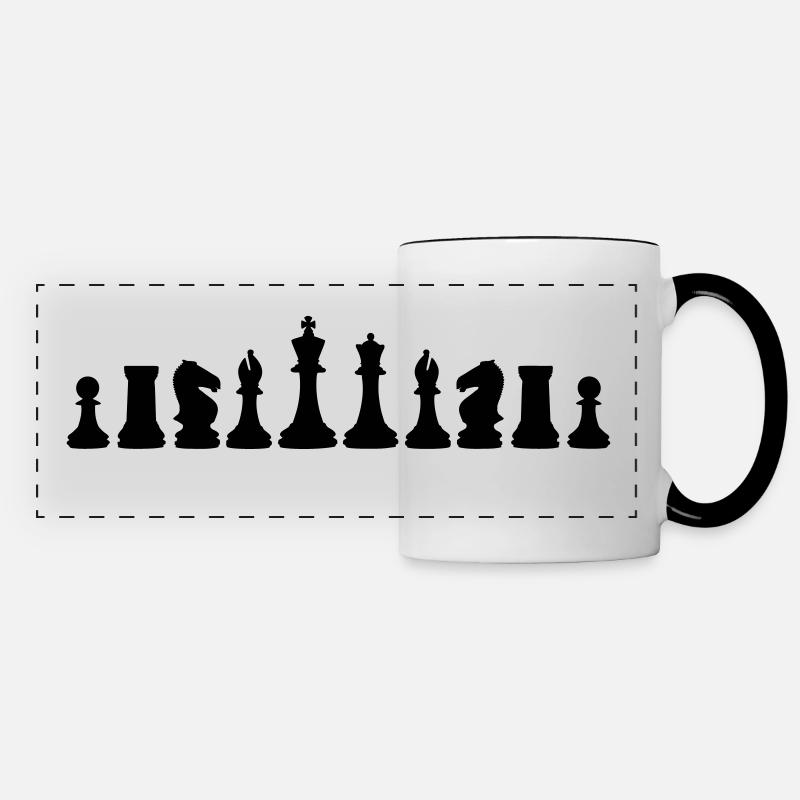 Chess, Échecs - Mug panoramique contrasté et blanc - blanc/noir