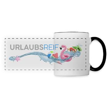 Urlaubsreif - Panoramatasse - Weiß/Schwarz - Vorne