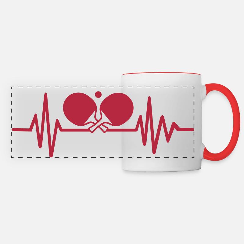 Ping-pong - Mug panoramique contrasté et blanc - blanc/rouge