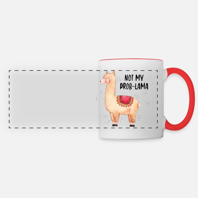 Lama Prob-Lama - Panoramic Mug - white/red