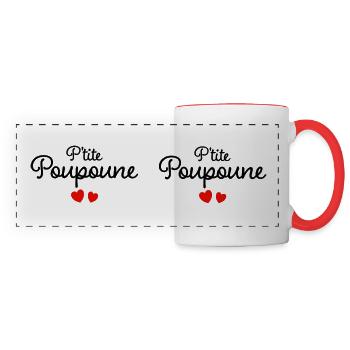 Petite Poupoune Humour Surnom Affectueux Femme - Mug panoramique contrasté et blanc - blanc/rouge - Devant