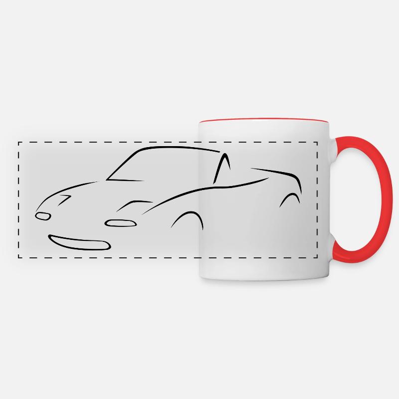 Miata NA black - Panoramic Mug - white/red