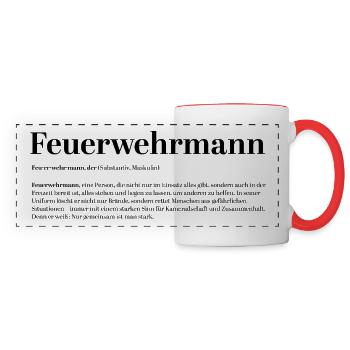 Feuerwehrmann Feuerwehr Firefighter Definition - Panoramatasse - Weiß/Rot - Vorne