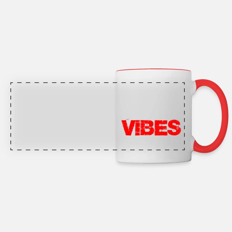 Good Vibes - Panoramatasse - Weiß/Rot