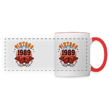 Butterfly Year 1989 Woman 35 Years Anniversary - Panoramic Mug - white/red - Front
