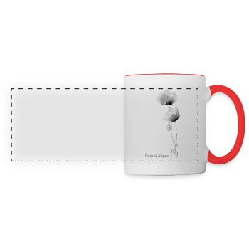 PROTECT NATURE - Coquelicots et Abeille - Esquisse - Mug panoramique contrasté et blanc - blanc/rouge - Devant