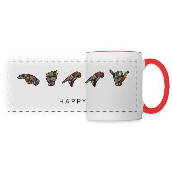 Happy - DGS Streetwear - Panoramic Mug - white/red - Front