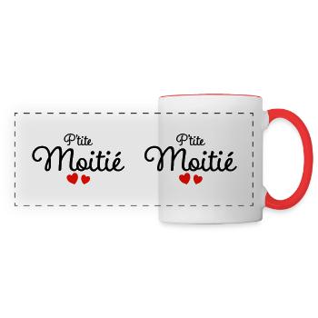 Petite Moitié Humour Surnom Affectueux Femme - Mug panoramique contrasté et blanc - blanc/rouge - Devant