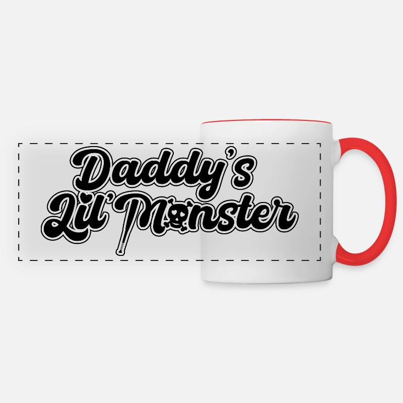 Daddys Lil Monster Schwarz - Panoramatasse - Weiß/Rot