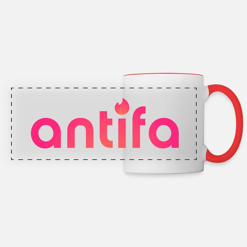 Antifa - It's a match! - Panoramatasse - Weiß/Rot