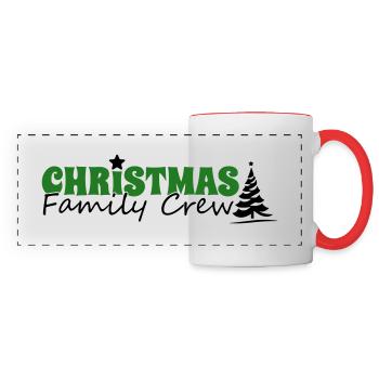 Équipage familial de Noël - Mug panoramique contrasté et blanc - blanc/rouge - Devant