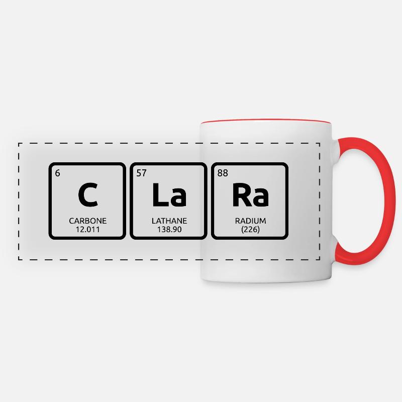 Periodic Table of Elements - Black Clara - Panoramic Mug - white/red