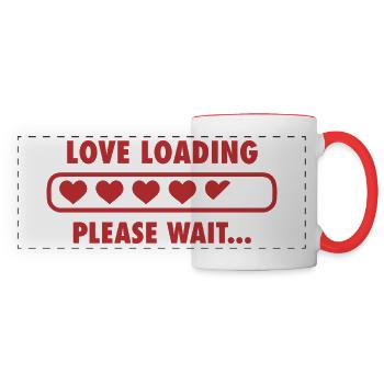 LIEBE LOADING Bitte warten - Valentinstag - Panoramatasse - Weiß/Rot - Vorne