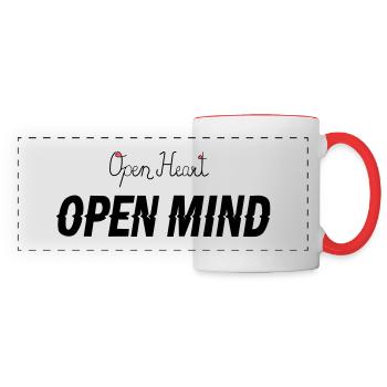 Open heart -Open mind - Panoramic Mug - white/red - Front