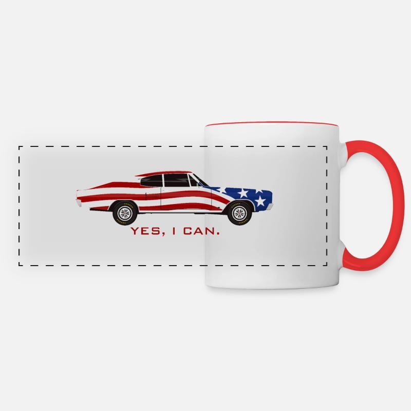 American car. - Panoramic Mug - white/red