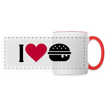 I love burger - Panoramic Mug - white/red - Front