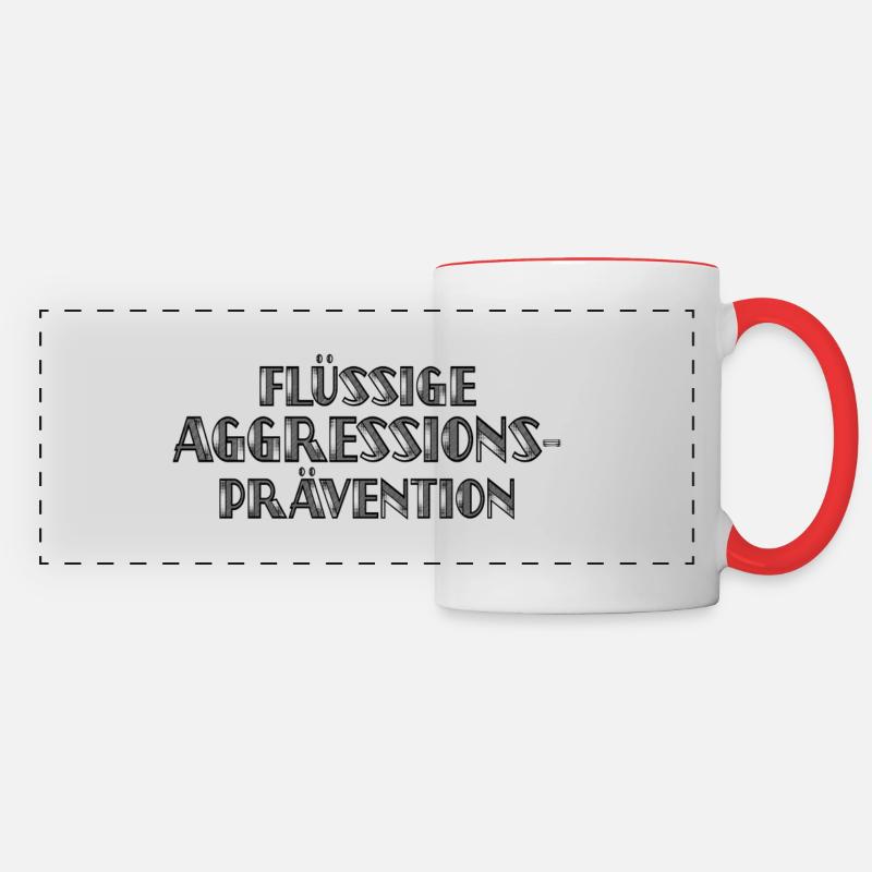 Flüssige Aggressionsprävention - Panoramatasse - Weiß/Rot