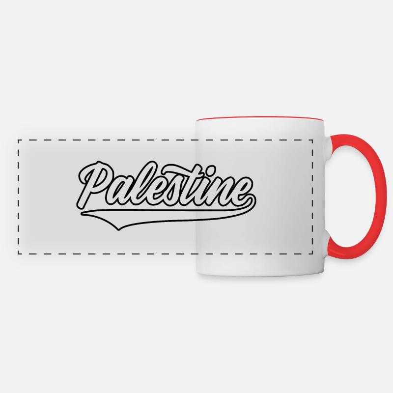 Palestine baseball-style white-black - Panoramic Mug - white/red