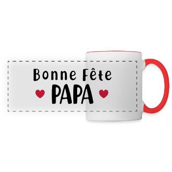 Bonne fête papa - Mug panoramique contrasté et blanc - blanc/rouge - Devant