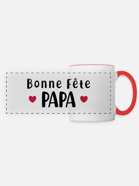 Bonne fête papa - Mug panoramique contrasté et blanc - blanc/rouge