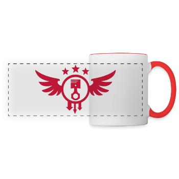 Emblème de Course (ailes) 02 - Mug panoramique contrasté et blanc - blanc/rouge - Devant