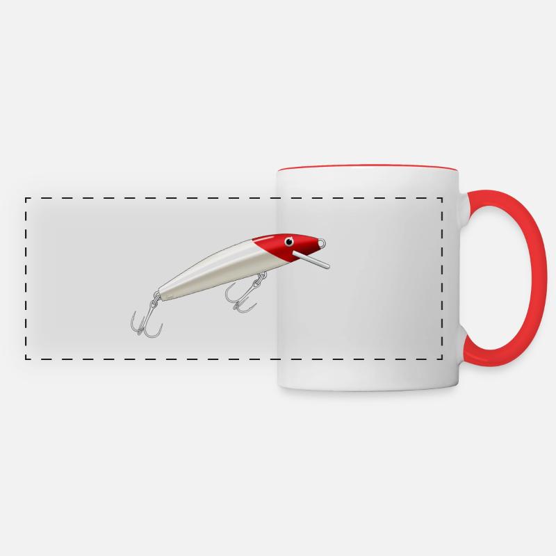 Fishing Lure - Panoramic Mug - white/red