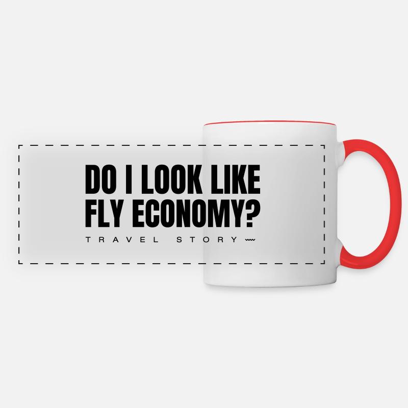 Fly Economy - Panoramic Mug - white/red