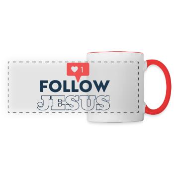 Follow Jesus | Folge Jesus | Nachfolger Jesu - Panoramatasse - Weiß/Rot - Vorne