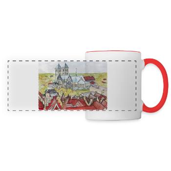 Münster von oben - Panoramatasse - Weiß/Rot - Vorne
