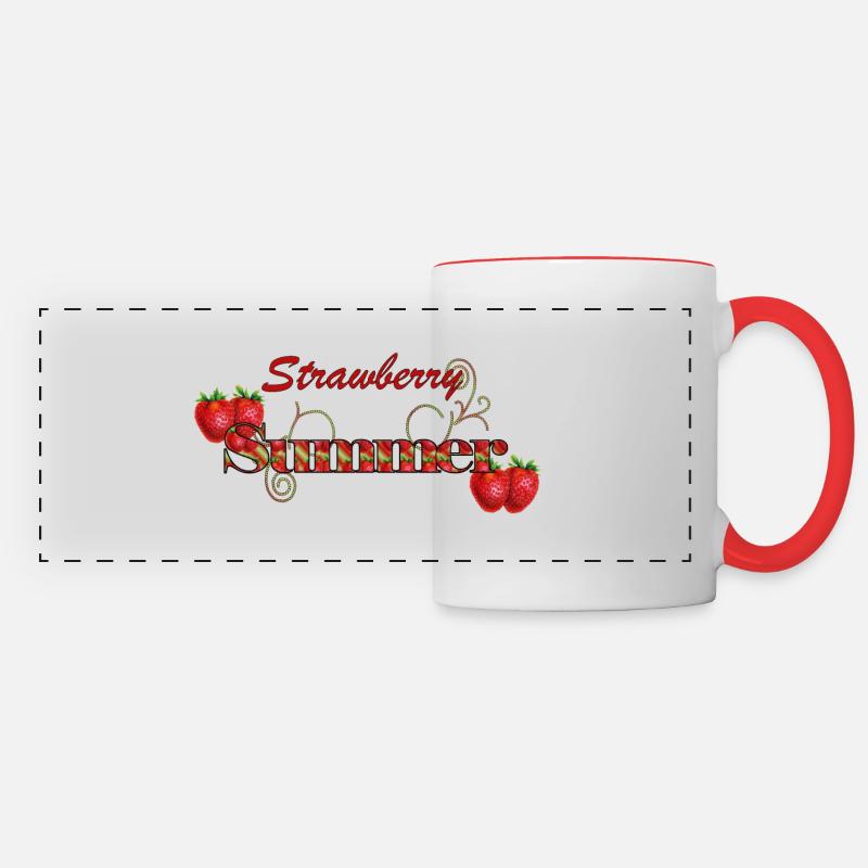 Sunny StrawberrySummer - Panoramic Mug - white/red