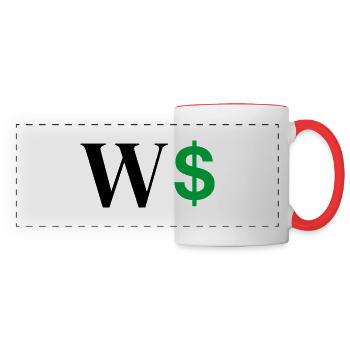 Buchstabe w Dollar - Panoramatasse - Weiß/Rot - Vorne