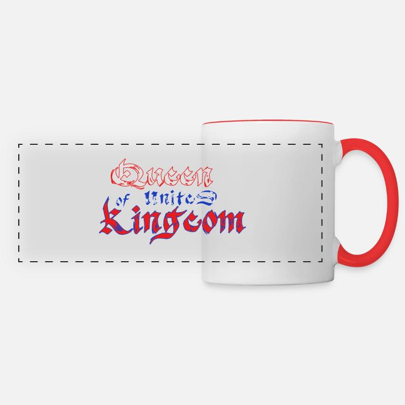 Queen of UK - Panoramic Mug - white/red