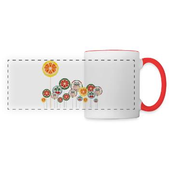 Lolliflower flower meadow - Panoramic Mug - white/red - Front