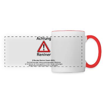 Achtung Rentner - Panoramatasse - Weiß/Rot - Vorne