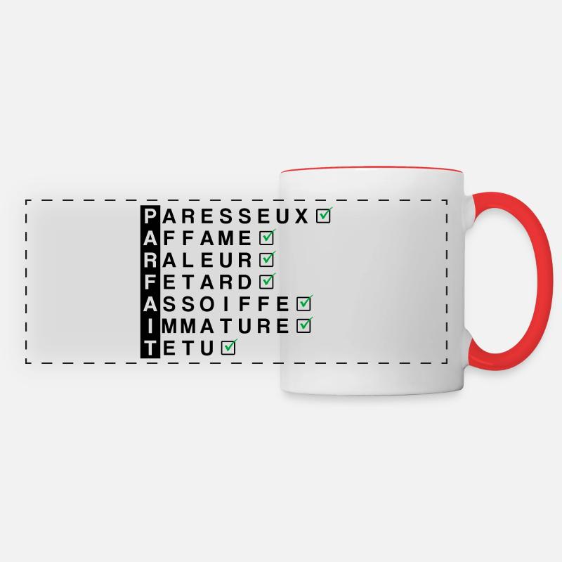 Parfait - Mug panoramique contrasté et blanc - blanc/rouge